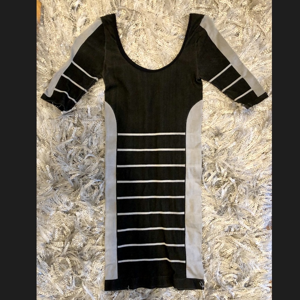 Black & Grey Super Stretchy Bodycon Dress